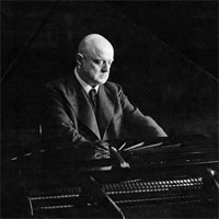 Jean Sibelius playing the piano